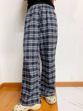 Plaid Drawstring Wide Leg Pants - Trendsi - Flyclothing LLC