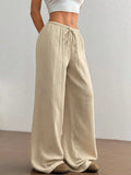 Wide Leg Drawstring Casual Pants - Trendsi - Flyclothing LLC