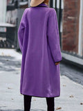Full Size Contrast Trim Long Sleeve Coat with Pockets - Trendsi - Flyclothing LLC