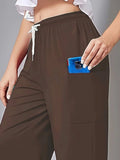 Drawstring Wide Leg Pants with Pockets - Trendsi - Flyclothing LLC