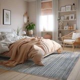 4' X 6' Navy Blue Decorative Stripes Area Rug - Homeroots - Flyclothing LLC