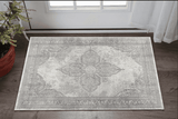 2' X 4' Gray Distressed Medallion Area Rug - Homeroots - Flyclothing LLC