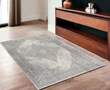 4' X 6' Gray Distressed Medallion Area Rug - Homeroots - Flyclothing LLC
