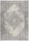 8' X 11' Gray Distressed Medallion Area Rug - Homeroots - Flyclothing LLC