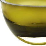 6" Moss Green Mouth Blown Crystal Thick Walled Bowl - Homeroots