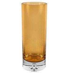 Amber Mouth Blown Bubble Glass Thick Walled Cylinder Vase - Homeroots - Flyclothing LLC