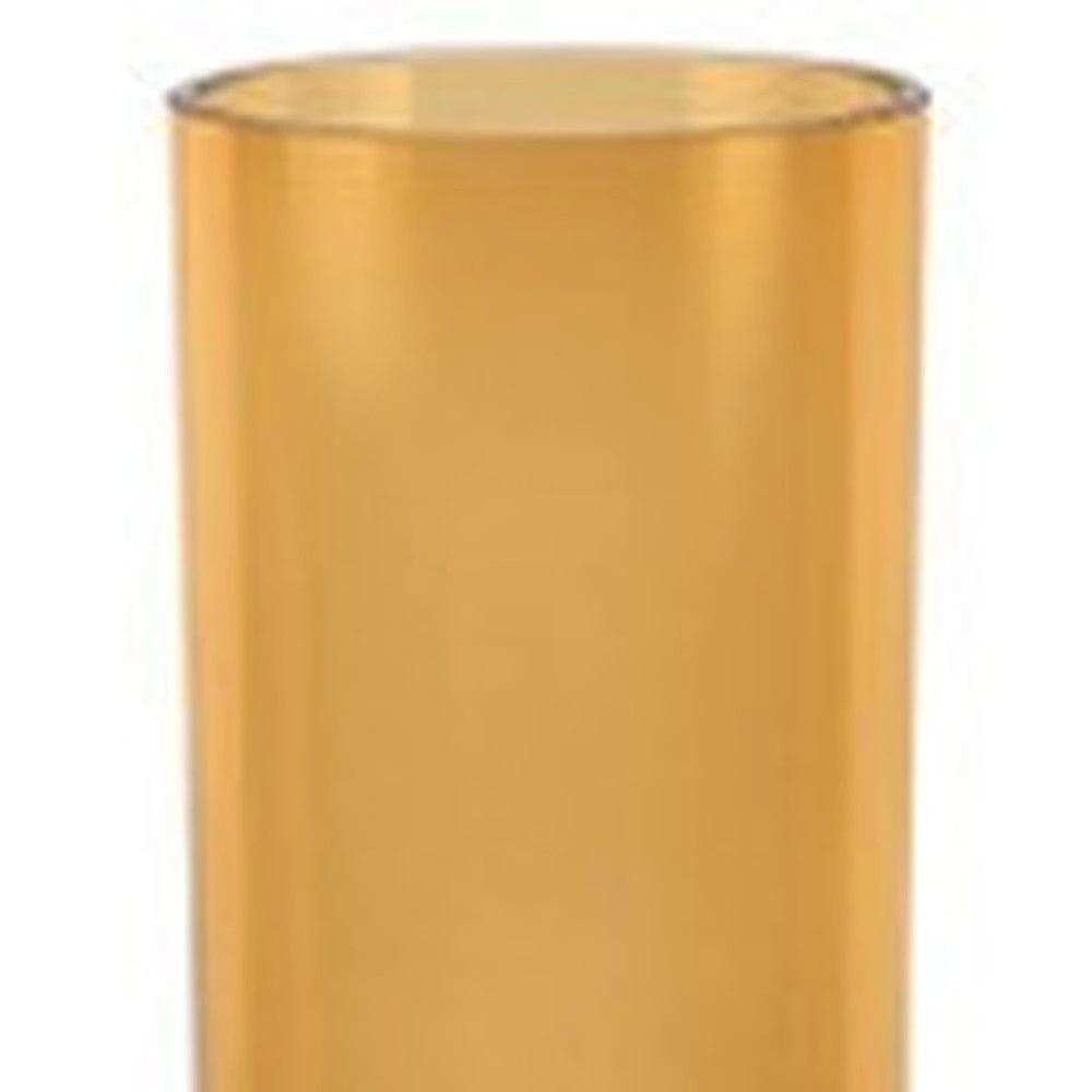 Amber Mouth Blown Bubble Glass Thick Walled Cylinder Vase - Homeroots - Flyclothing LLC