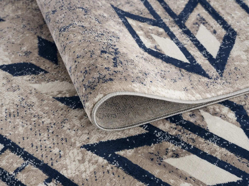 4' X 6' Beige And Blue Boho Chic Area Rug - Homeroots - Flyclothing LLC