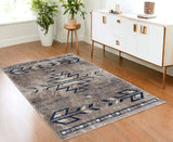 4' X 6' Beige And Blue Boho Chic Area Rug - Homeroots - Flyclothing LLC