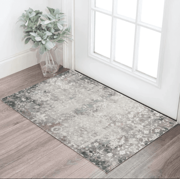 2' X 3' Navy And Beige Distressed Vines Scatter Rug - Homeroots - Flyclothing LLC