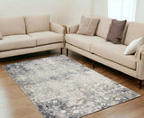 5' X 8' Navy And Beige Distressed Vines Area Rug - Homeroots - Flyclothing LLC