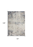 8' X 11' Navy And Beige Distressed Vines Area Rug - Homeroots - Flyclothing LLC