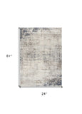 2' X 5' Navy Blue Distressed Striations Area Rug - Homeroots - Flyclothing LLC