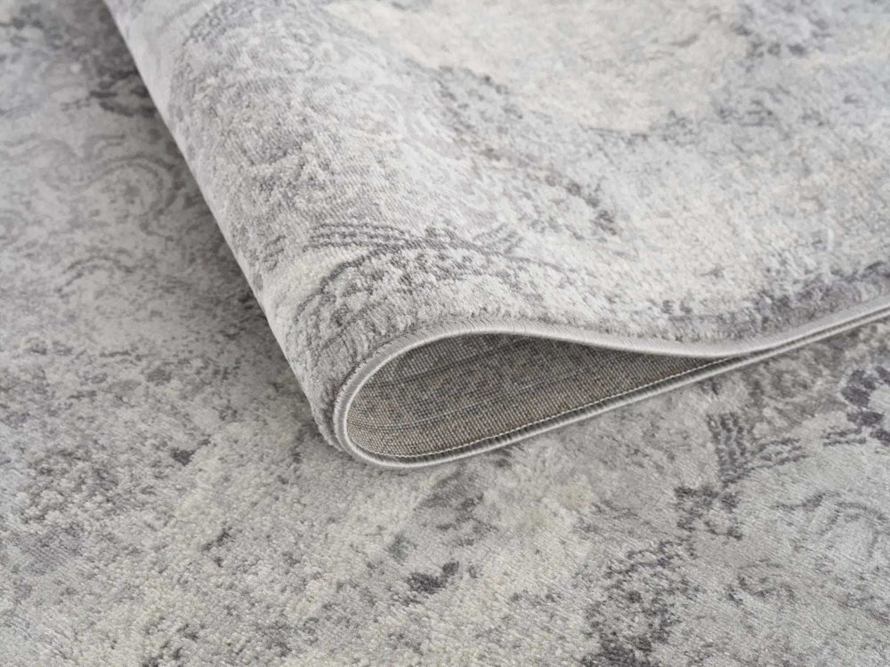 2' X 5' Grey Damask Area Rug - Homeroots - Flyclothing LLC
