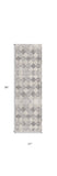 2' X 8' Gray Distressed Trellis Pattern Runner Rug - Homeroots - Flyclothing LLC