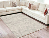 5' X 8' Ivory Distressed Ikat Pattern Area Rug - Homeroots - Flyclothing LLC