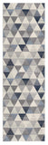 2' X 13' Navy Blue Geometric Diamond Runner Rug - Homeroots - Flyclothing LLC