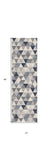 2' X 8' Navy Blue Geometric Diamond Runner Rug - Homeroots - Flyclothing LLC