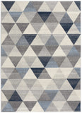 4' X 6' Navy Blue Geometric Diamond Area Rug - Homeroots - Flyclothing LLC
