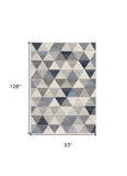 8' X 11' Navy Blue Geometric Diamond Area Rug - Homeroots - Flyclothing LLC