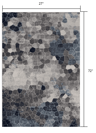 2' X 6' Navy Geometric Area Rug - Homeroots - Flyclothing LLC