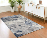 4' X 6' Navy Blue Cobblestone Pattern Area Rug - Homeroots - Flyclothing LLC