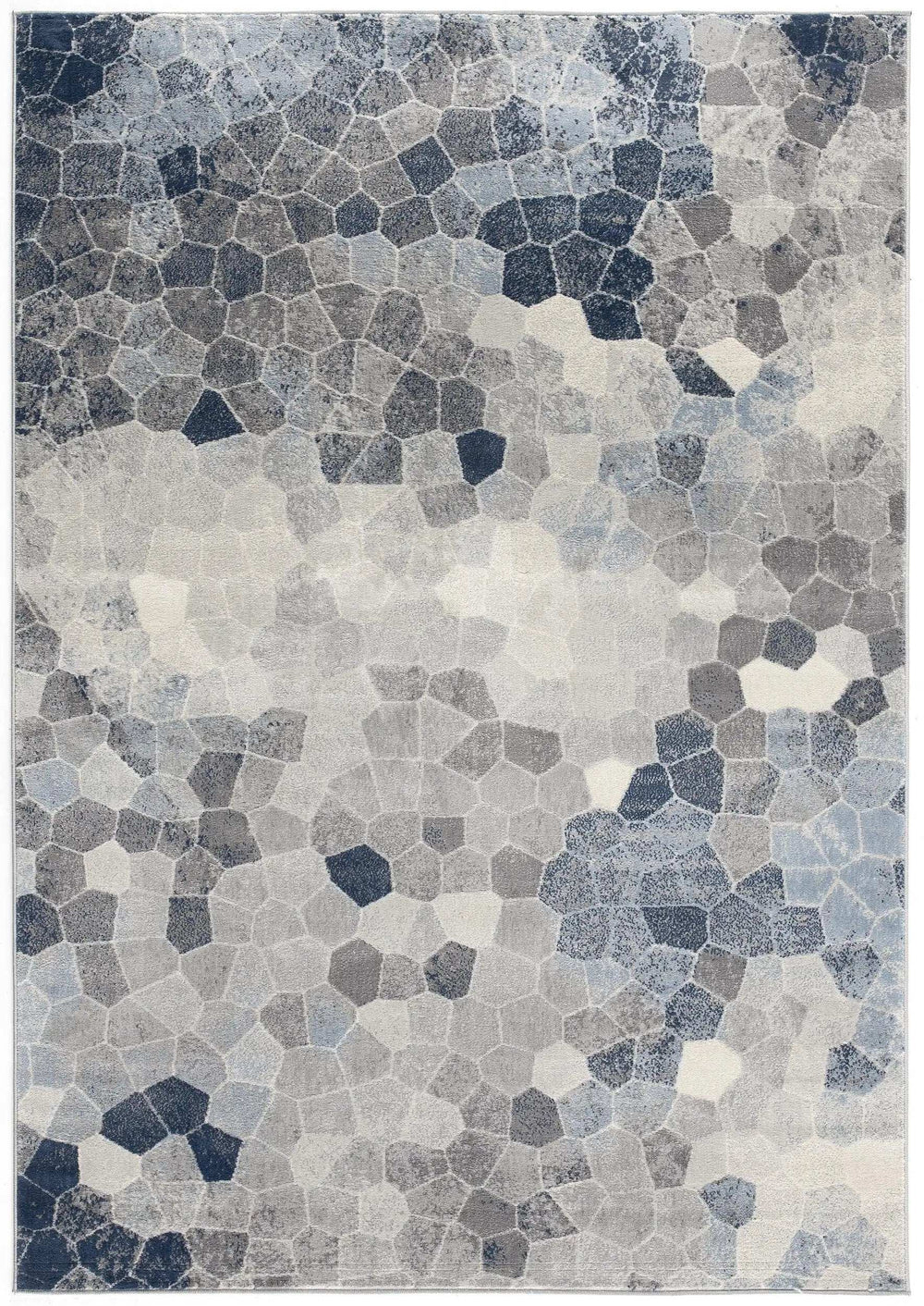 5' X 8' Navy Blue Cobblestone Pattern Area Rug - Homeroots - Flyclothing LLC