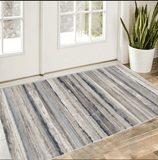 2' X 3' Blue And Beige Distressed Stripes Scatter Rug - Homeroots - Flyclothing LLC