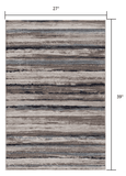 2' X 3' Blue And Beige Distressed Stripes Scatter Rug - Homeroots - Flyclothing LLC