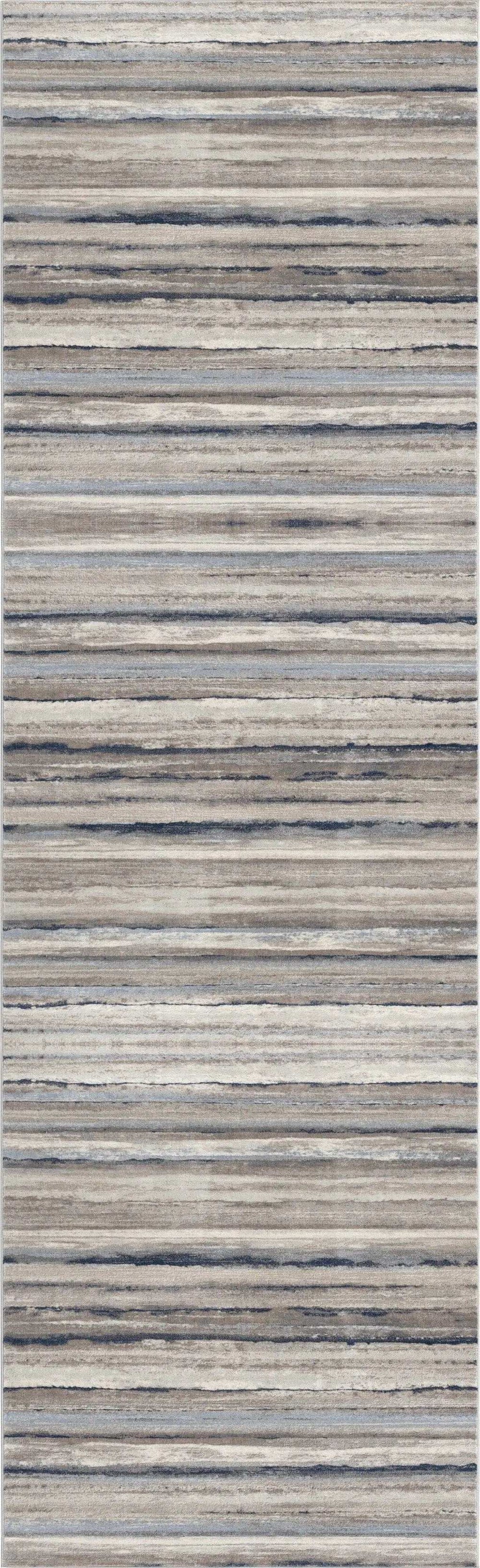 2' X 6' Blue And Beige Distressed Stripes Area Rug - Homeroots - Flyclothing LLC