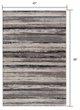 4' X 6' Blue And Beige Distressed Stripes Area Rug - Homeroots - Flyclothing LLC