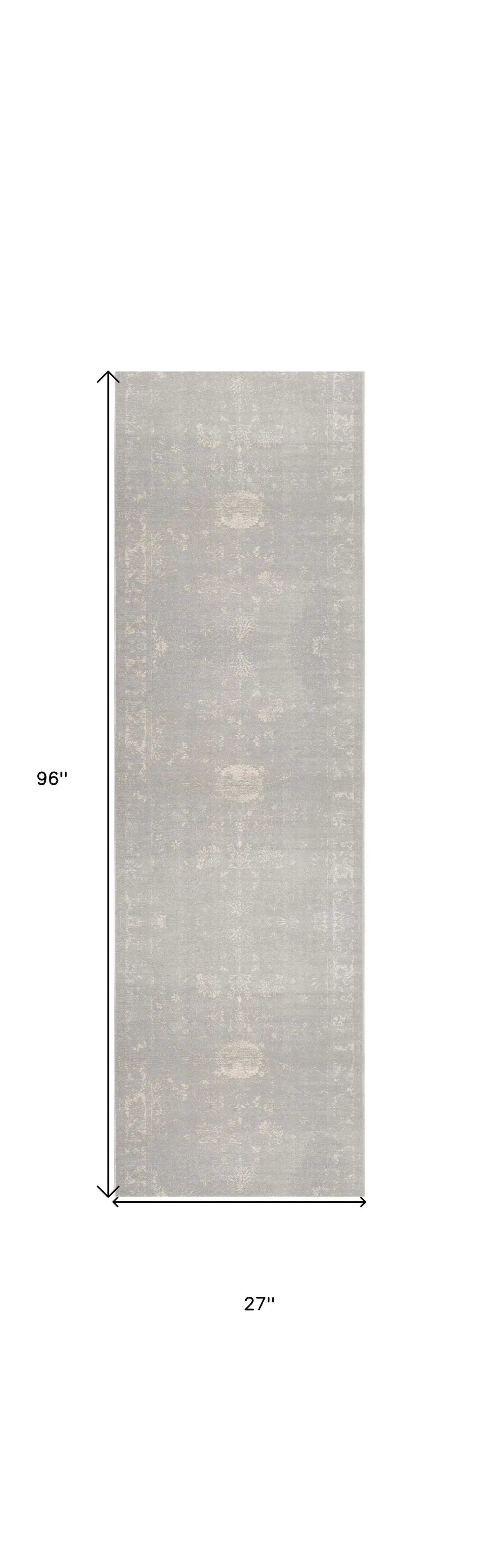 2' X 8' Modern Gray Distressed Runner Rug - Homeroots - Flyclothing LLC