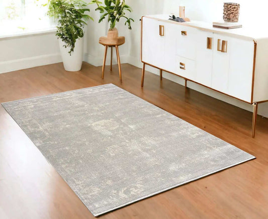 4' X 6' Modern Gray Distressed Area Rug - Homeroots - Flyclothing LLC