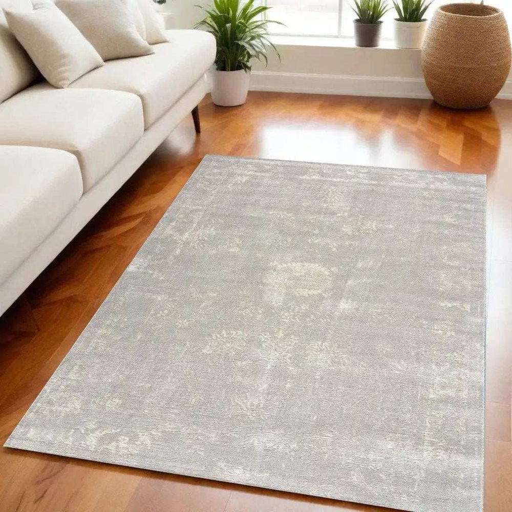 5' X 8' Modern Gray Distressed Area Rug - Homeroots - Flyclothing LLC