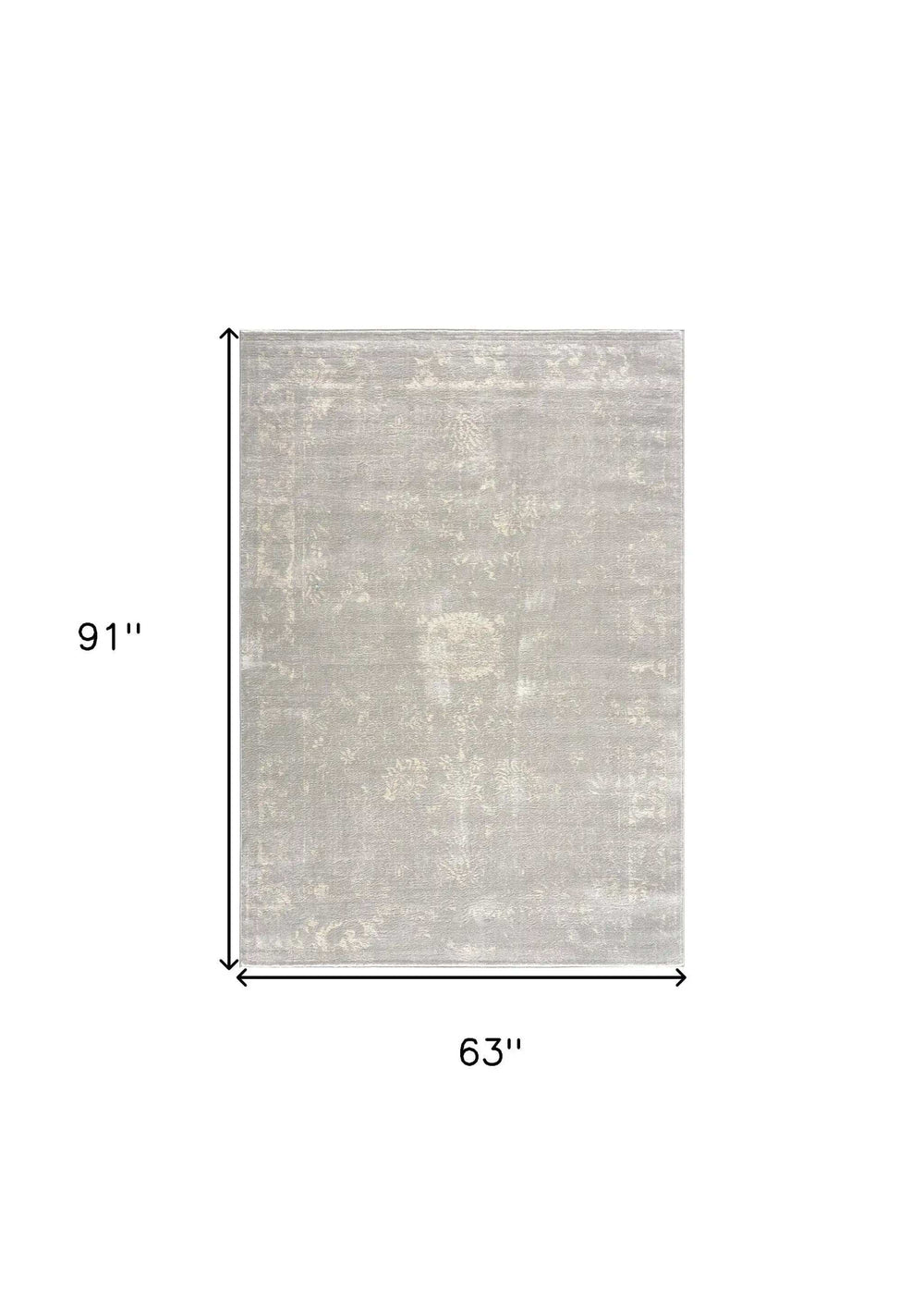 5' X 8' Modern Gray Distressed Area Rug - Homeroots - Flyclothing LLC