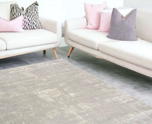 8' X 11' Modern Gray Distressed Area Rug - Homeroots - Flyclothing LLC