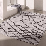 4' X 6' Gray And Black Modern Abstract Area Rug - Homeroots - Flyclothing LLC