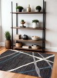4' X 6' Distressed Black And Gray Abstract Area Rug - Homeroots - Flyclothing LLC