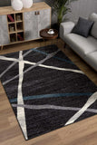 5' X 8' Distressed Black And Gray Abstract Area Rug - Homeroots - Flyclothing LLC