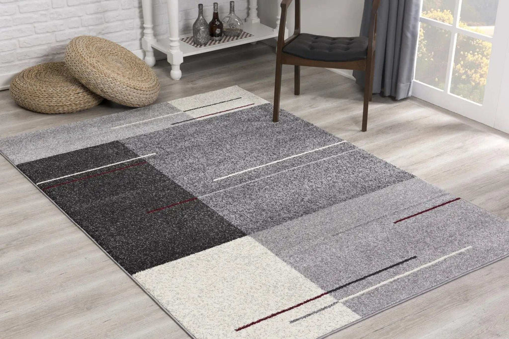 8' X 11' Gray Modern Geometric Area Rug - Homeroots - Flyclothing LLC
