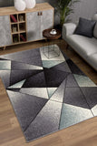 4' X 6' Gray And Blue Prism Pattern Area Rug - Homeroots - Flyclothing LLC