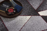 4' X 6' Grey Red Geometric Area Rug - Homeroots - Flyclothing LLC