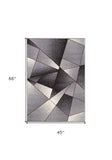 4' X 6' Grey Red Geometric Area Rug - Homeroots - Flyclothing LLC
