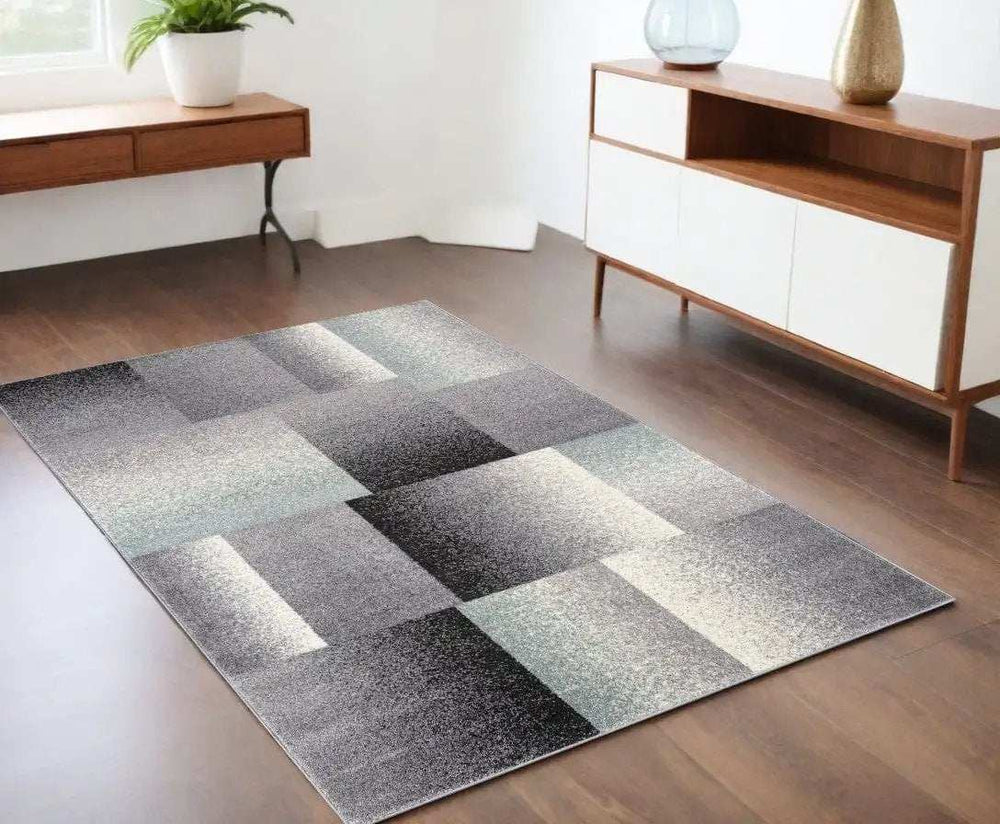 4' X 6' Gray Modern Geometric Area Rug - Homeroots - Flyclothing LLC