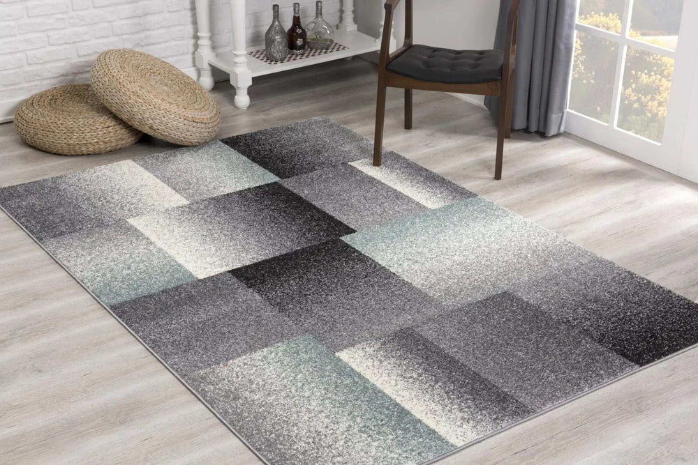 5' X 8' Gray Modern Geometric Area Rug - Homeroots - Flyclothing LLC