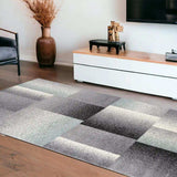 8' X 11' Gray Modern Geometric Area Rug - Homeroots - Flyclothing LLC