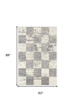 5' X 8' White And Gray Checkered Area Rug - Homeroots - Flyclothing LLC