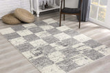 5' X 8' White And Gray Checkered Area Rug - Homeroots - Flyclothing LLC