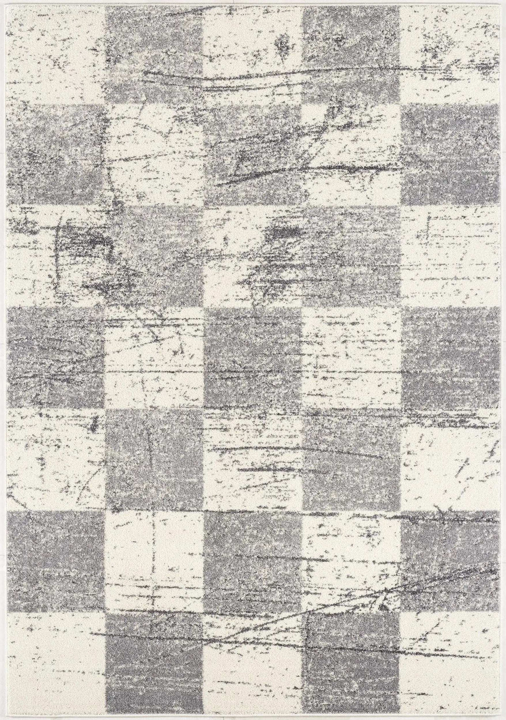 8' X 11' White And Gray Checkered Area Rug - Homeroots - Flyclothing LLC