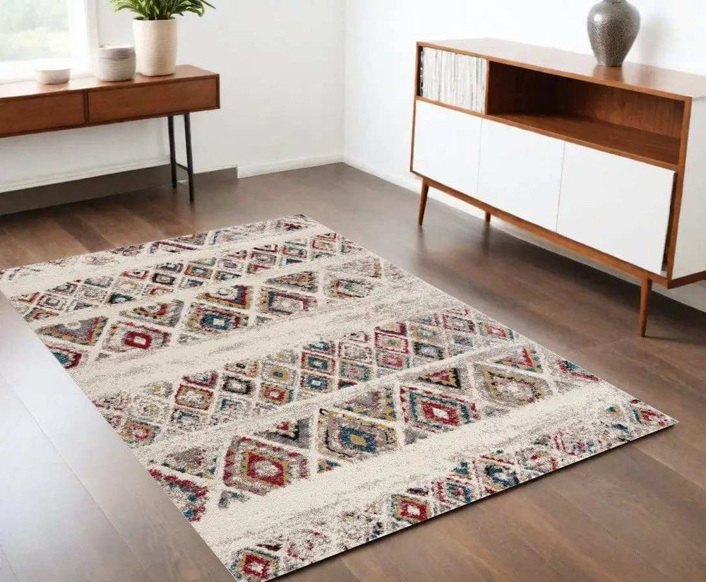 4' X 6' Cream Southwestern Area Rug - Homeroots - Flyclothing LLC